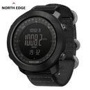 Relógio Digital Esportivo Masculino NORTH EDGE – Funções para Corrida e Natação, Estilo Militar, com Altímetro, Barômetro e Bússola – Resistente à Água (50m)