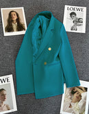 Blazer Feminino Verde-Vibrante Estiloso – Novo Modelo Estilo Coreano (Primavera/Outono 2026) – Tendência de Influenciadoras