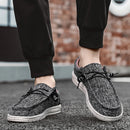 Tênis Masculino Casual de Marca – Estilo Jeans e Lona, Respirável, Confortável para Caminhada, Tamanhos Grandes, Leve e Estilo Loafer