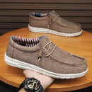 Tênis Masculino Casual de Marca – Estilo Jeans e Lona, Respirável, Confortável para Caminhada, Tamanhos Grandes, Leve e Estilo Loafer