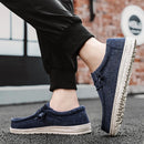 Tênis Masculino Casual de Marca – Estilo Jeans e Lona, Respirável, Confortável para Caminhada, Tamanhos Grandes, Leve e Estilo Loafer