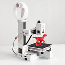 Impressora 3D EasyThreed de nível de entrada, compatível com filamentos PLA e TPU de 1,75 mm; inclui adaptador de energia.