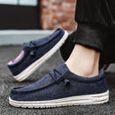 Tênis Masculino Casual de Marca – Estilo Jeans e Lona, Respirável, Confortável para Caminhada, Tamanhos Grandes, Leve e Estilo Loafer