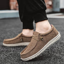 Tênis Masculino Casual de Marca – Estilo Jeans e Lona, Respirável, Confortável para Caminhada, Tamanhos Grandes, Leve e Estilo Loafer